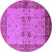 Round Oriental Purple Traditional Rug, urb2999pur