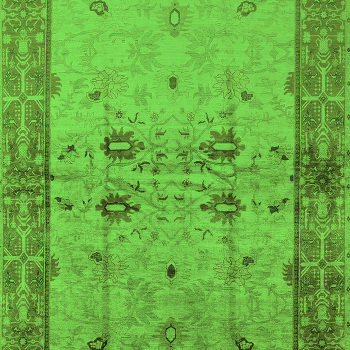 Machine Washable Oriental Green Traditional Area Rugs, wshurb2999grn