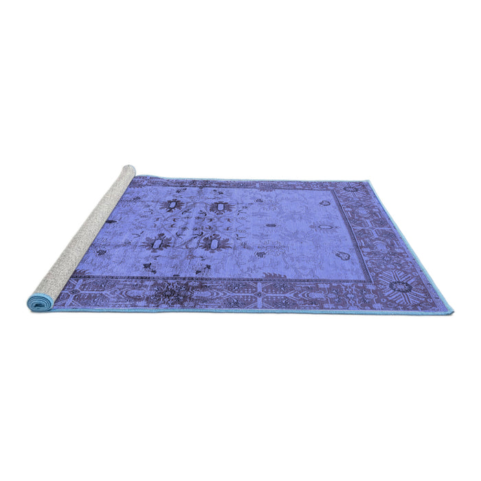Sideview of Machine Washable Oriental Blue Traditional Rug, wshurb2999blu