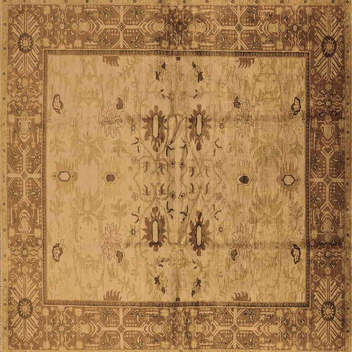 Square Machine Washable Oriental Brown Traditional Rug, wshurb2999brn