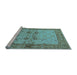 Sideview of Machine Washable Oriental Light Blue Traditional Rug, wshurb2999lblu