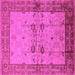 Square Machine Washable Oriental Pink Traditional Rug, wshurb2999pnk