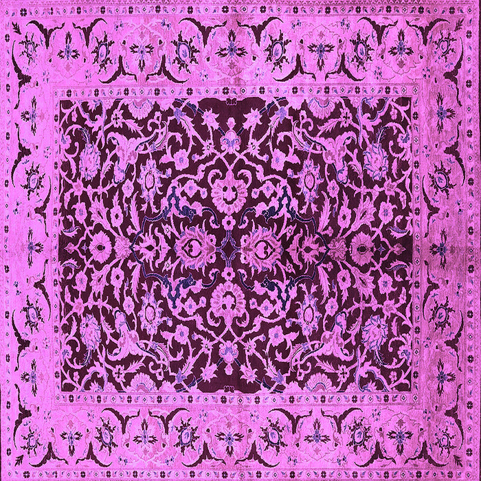 Square Machine Washable Oriental Purple Traditional Area Rugs, wshurb3000pur