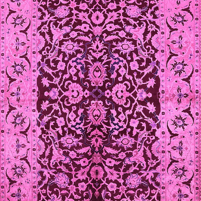 Machine Washable Oriental Pink Traditional Rug, wshurb3000pnk