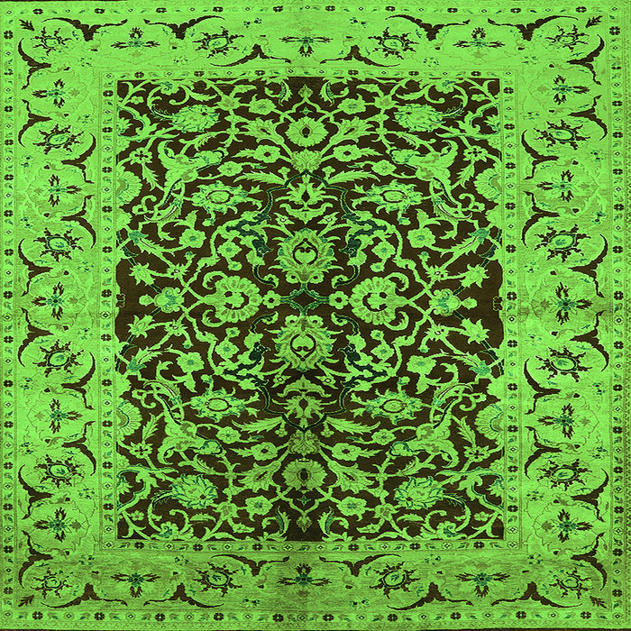 Square Oriental Green Traditional Rug, urb3000grn