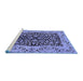 Sideview of Machine Washable Oriental Blue Traditional Rug, wshurb3000blu