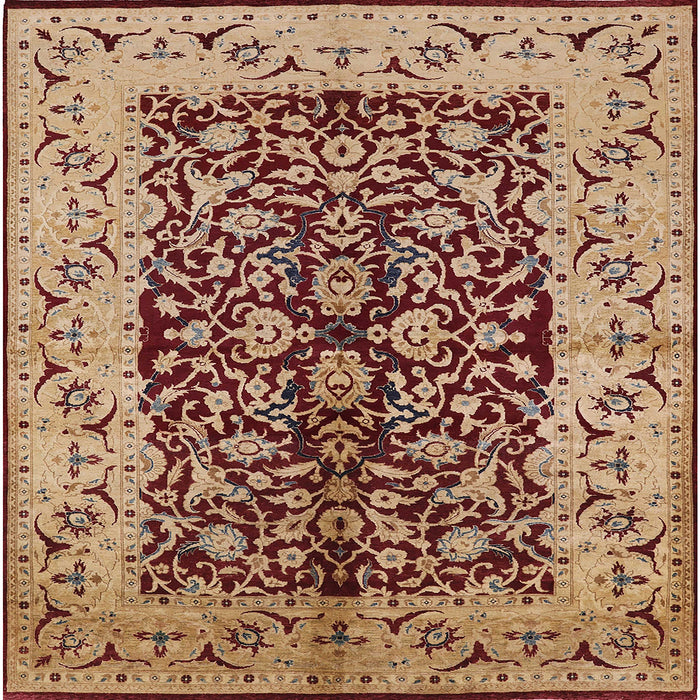 Square Mid-Century Modern Sandy Brown Oriental Rug, urb3000