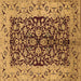 Square Oriental Brown Traditional Rug, urb3000brn