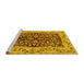 Sideview of Machine Washable Oriental Yellow Traditional Rug, wshurb3000yw