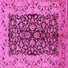 Square Machine Washable Oriental Pink Traditional Rug, wshurb3000pnk