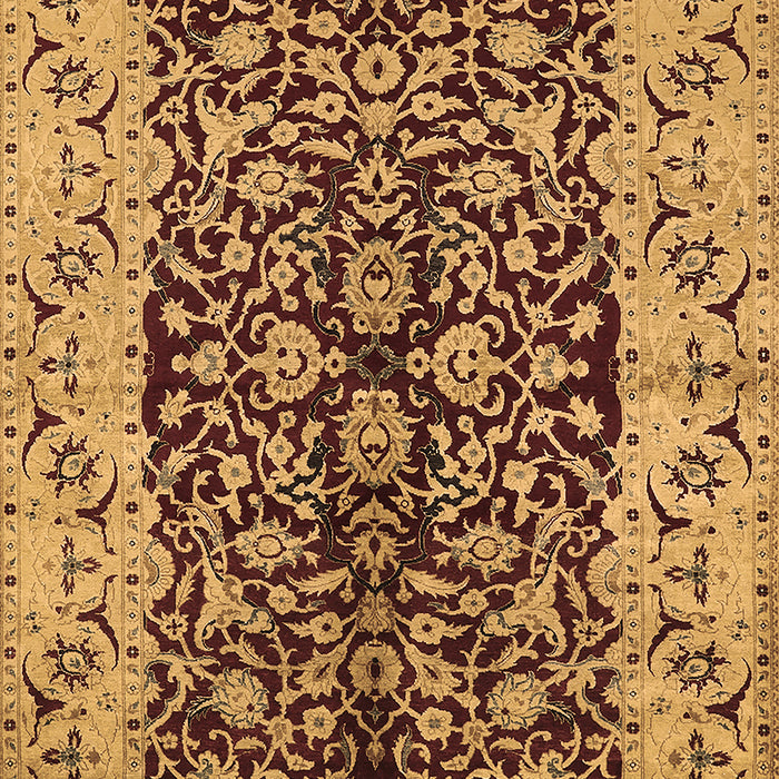 Machine Washable Oriental Brown Traditional Rug, wshurb3000brn