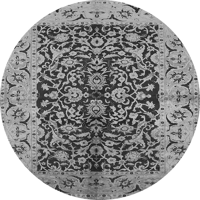 Round Oriental Gray Traditional Rug, urb3000gry
