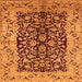 Square Machine Washable Oriental Orange Traditional Area Rugs, wshurb3000org