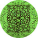 Round Oriental Green Traditional Rug, urb3000grn