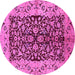 Round Oriental Pink Traditional Rug, urb3000pnk
