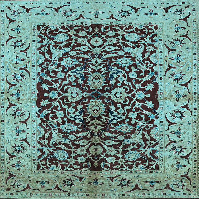 Square Oriental Light Blue Traditional Rug, urb3000lblu