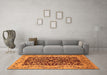 Machine Washable Oriental Orange Traditional Area Rugs in a Living Room, wshurb3000org