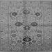 Square Machine Washable Oriental Gray Traditional Rug, wshurb3001gry