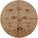 Round Mid-Century Modern Brown Sand Brown Oriental Rug, urb3001