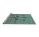 Sideview of Machine Washable Oriental Light Blue Traditional Rug, wshurb3001lblu