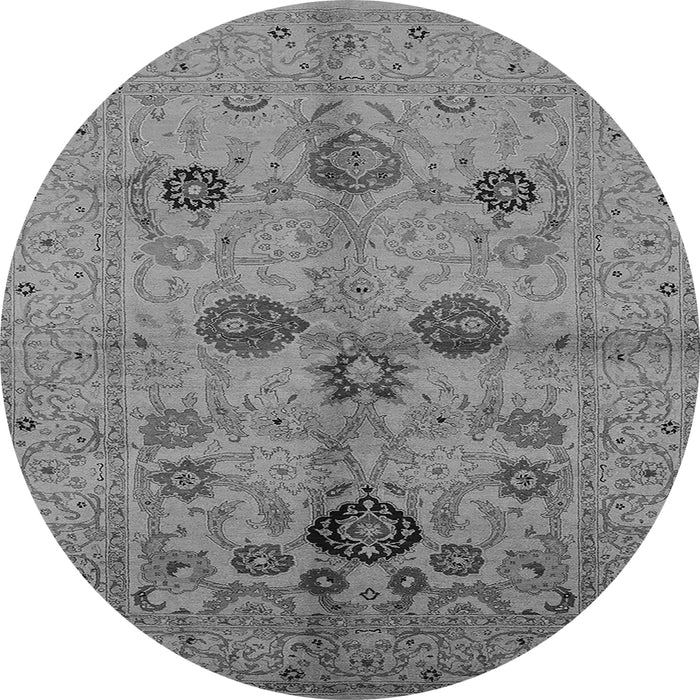 Round Oriental Gray Traditional Rug, urb3001gry