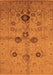 Machine Washable Oriental Orange Traditional Area Rugs, wshurb3001org