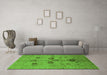 Machine Washable Oriental Green Traditional Area Rugs in a Living Room,, wshurb3001grn