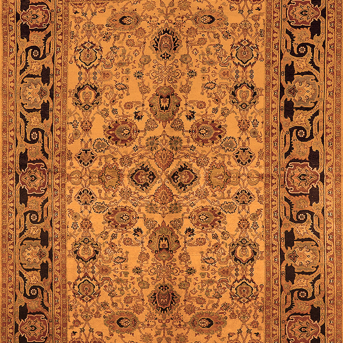 Machine Washable Oriental Orange Traditional Area Rugs, wshurb3002org