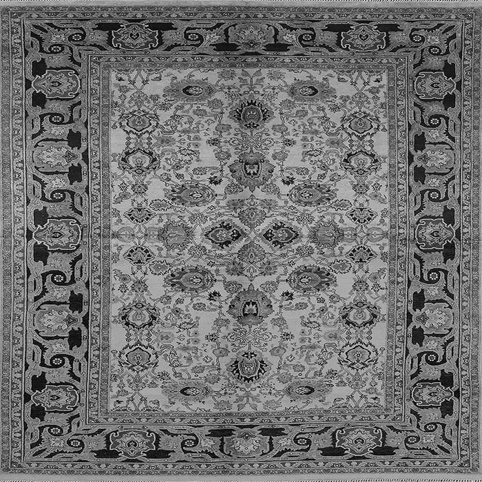 Square Machine Washable Oriental Gray Traditional Rug, wshurb3002gry