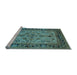 Sideview of Machine Washable Oriental Light Blue Traditional Rug, wshurb3002lblu