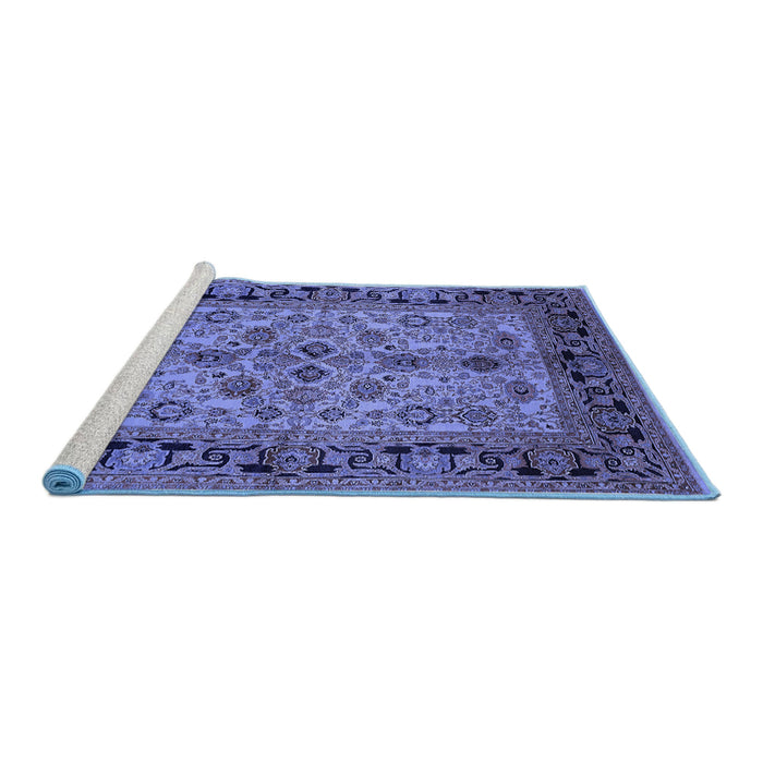 Sideview of Machine Washable Oriental Blue Traditional Rug, wshurb3002blu