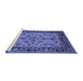 Sideview of Machine Washable Oriental Blue Traditional Rug, wshurb3002blu