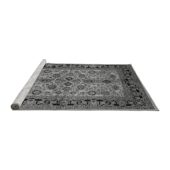 Sideview of Machine Washable Oriental Gray Traditional Rug, wshurb3002gry