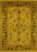 Machine Washable Oriental Yellow Traditional Rug, wshurb3002yw