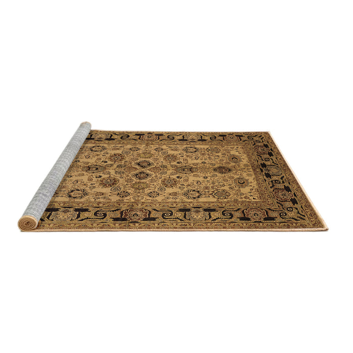 Sideview of Machine Washable Oriental Brown Traditional Rug, wshurb3002brn