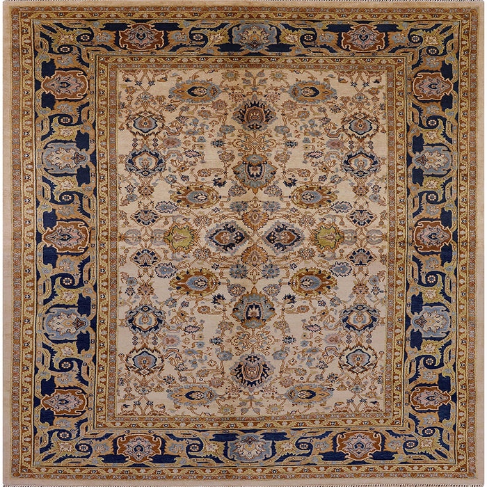 Square Mid-Century Modern Sangria Brown Oriental Rug, urb3002