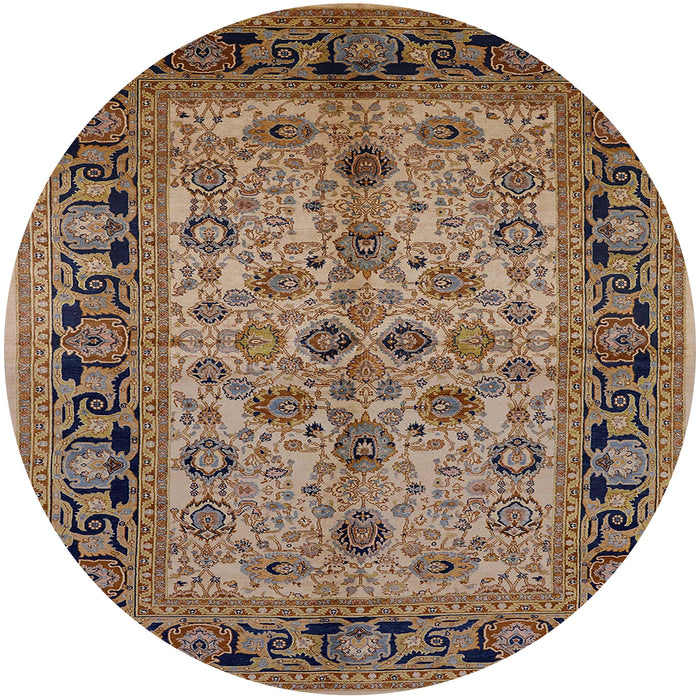 Round Mid-Century Modern Sangria Brown Oriental Rug, urb3002