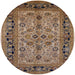 Round Mid-Century Modern Sangria Brown Oriental Rug, urb3002
