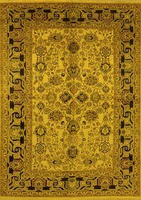 Oriental Yellow Traditional Rug, urb3002yw