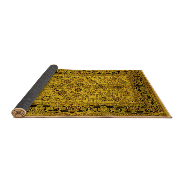 Sideview of Oriental Yellow Traditional Rug, urb3002yw