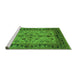 Sideview of Machine Washable Oriental Green Traditional Area Rugs, wshurb3002grn