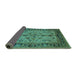 Sideview of Oriental Turquoise Traditional Rug, urb3002turq