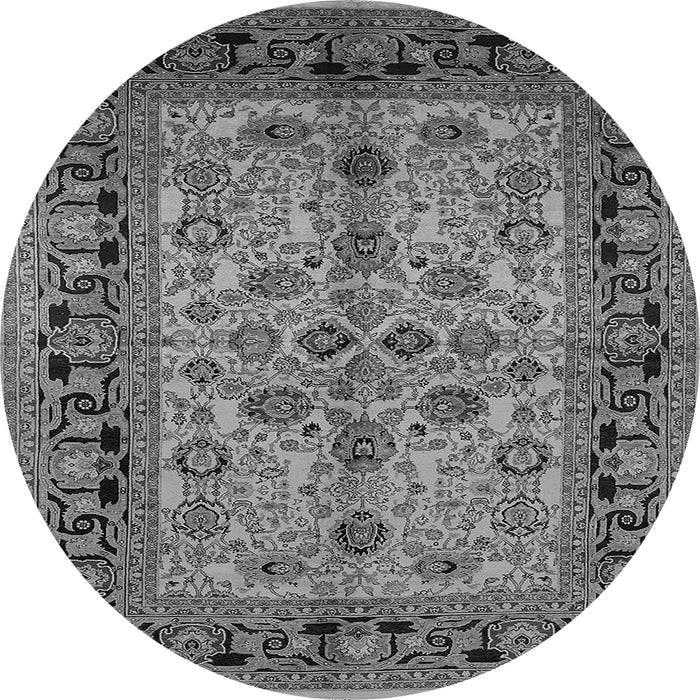 Round Oriental Gray Traditional Rug, urb3002gry