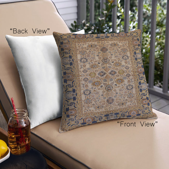 Front View of Mid-Century Modern Urban Square Sangria Brown Throw Pillow, 18 inch by 18 inch, pwurb3002