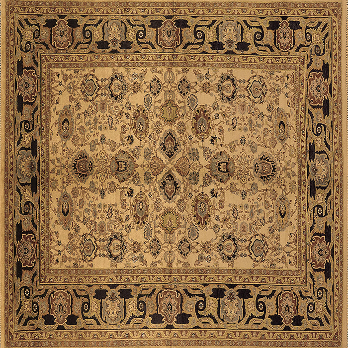Square Machine Washable Oriental Brown Traditional Rug, wshurb3002brn