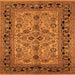 Square Oriental Orange Traditional Rug, urb3002org
