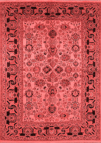 Oriental Red Traditional Rug, urb3002red
