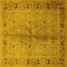 Square Machine Washable Oriental Yellow Industrial Rug, wshurb3003yw