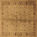 Square Oriental Brown Industrial Rug, urb3003brn