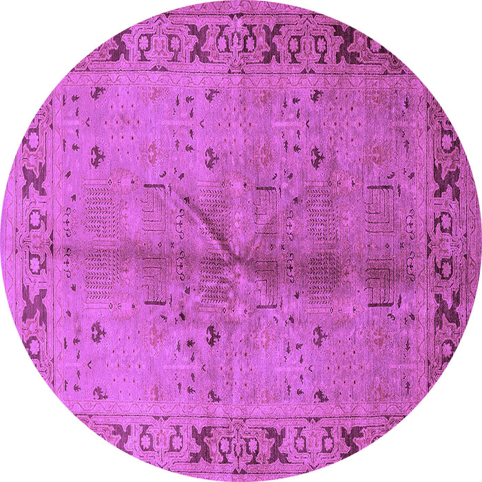 Round Oriental Purple Industrial Rug, urb3003pur